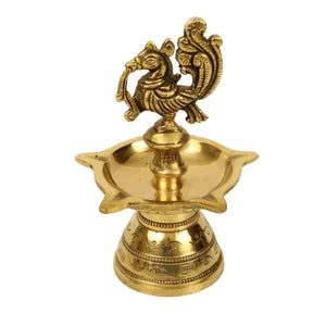 Annam Five Face Brass Diya