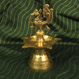 Annam Five Face Brass Diya