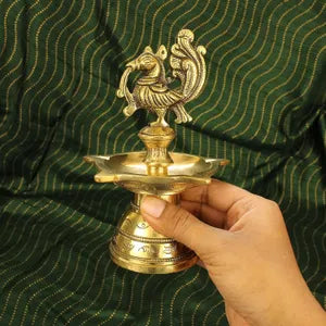 Annam Five Face Brass Diya