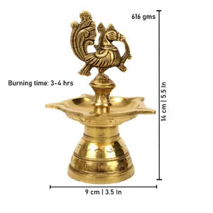 Annam Five Face Brass Diya