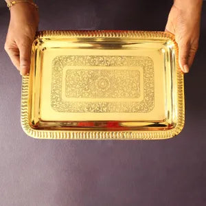 Brass Embossed Serving Tray