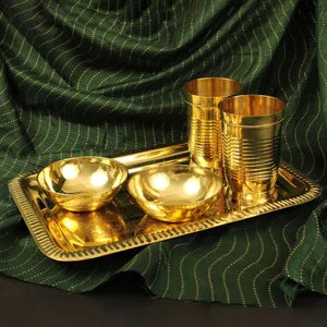 Brass Embossed Serving Tray