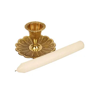 Brass Candle Holder- Peacock Design