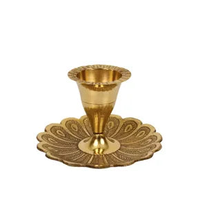 Brass Candle Holder- Peacock Design