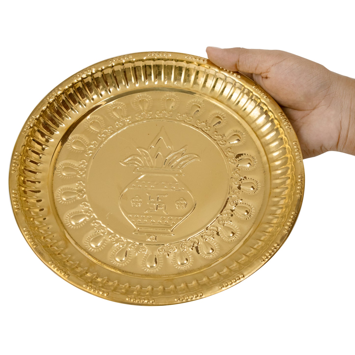 Brass Kumbham Plate (Pital Kalash Design Thali)