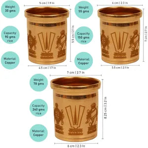 Copper Rice Measuring Set