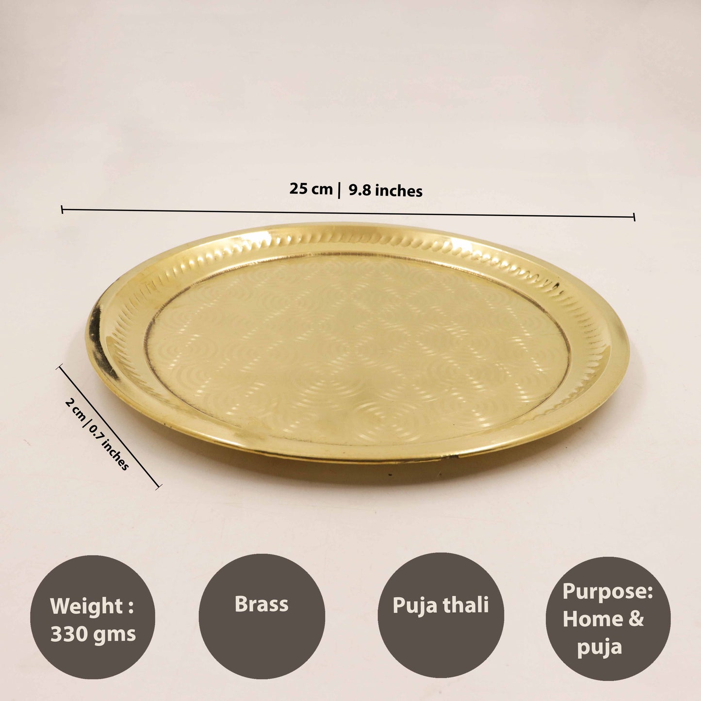 Brass Ring Thali Size-12 (Pital Gol Thali / Chakra Plate)