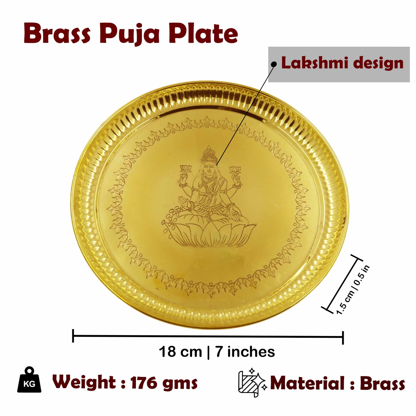 Brass Lakshmi Itching Thali (Pital Devi Nakashi Thali)