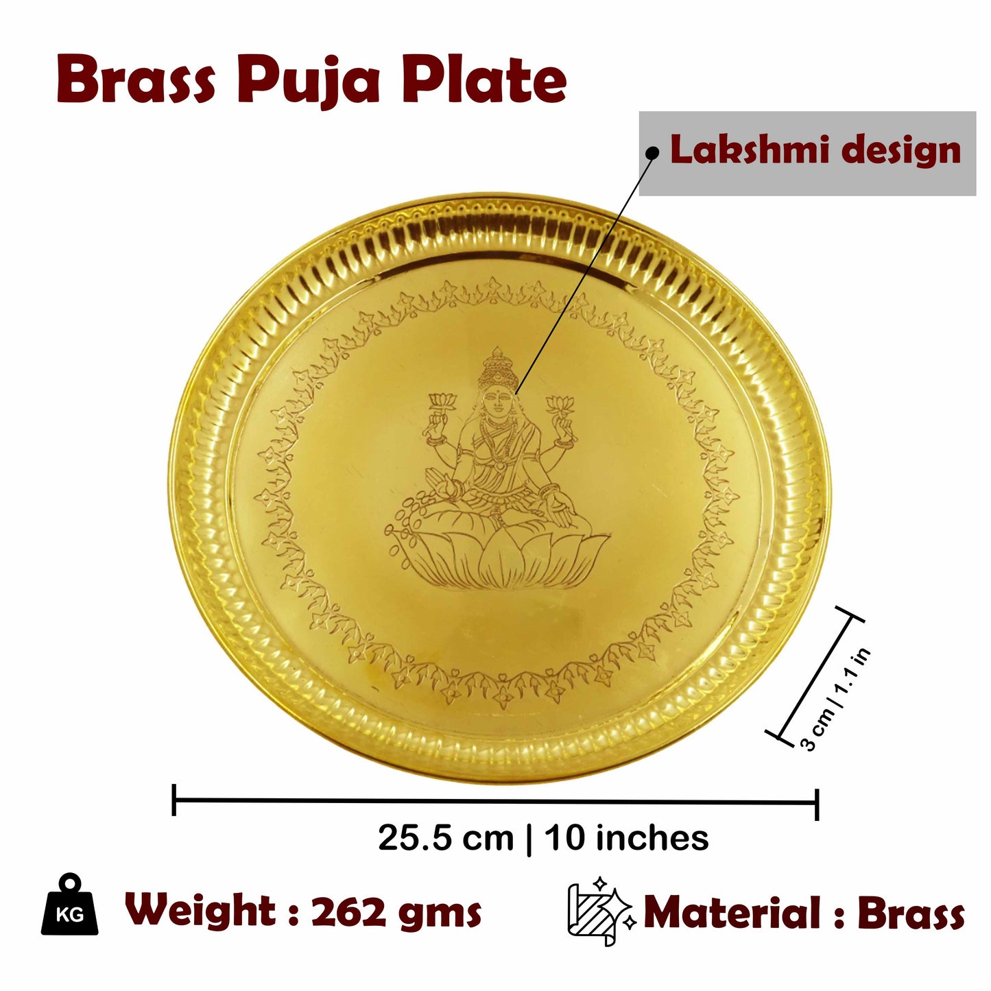 Brass Lakshmi Itching Thali (Pital Devi Nakashi Thali)