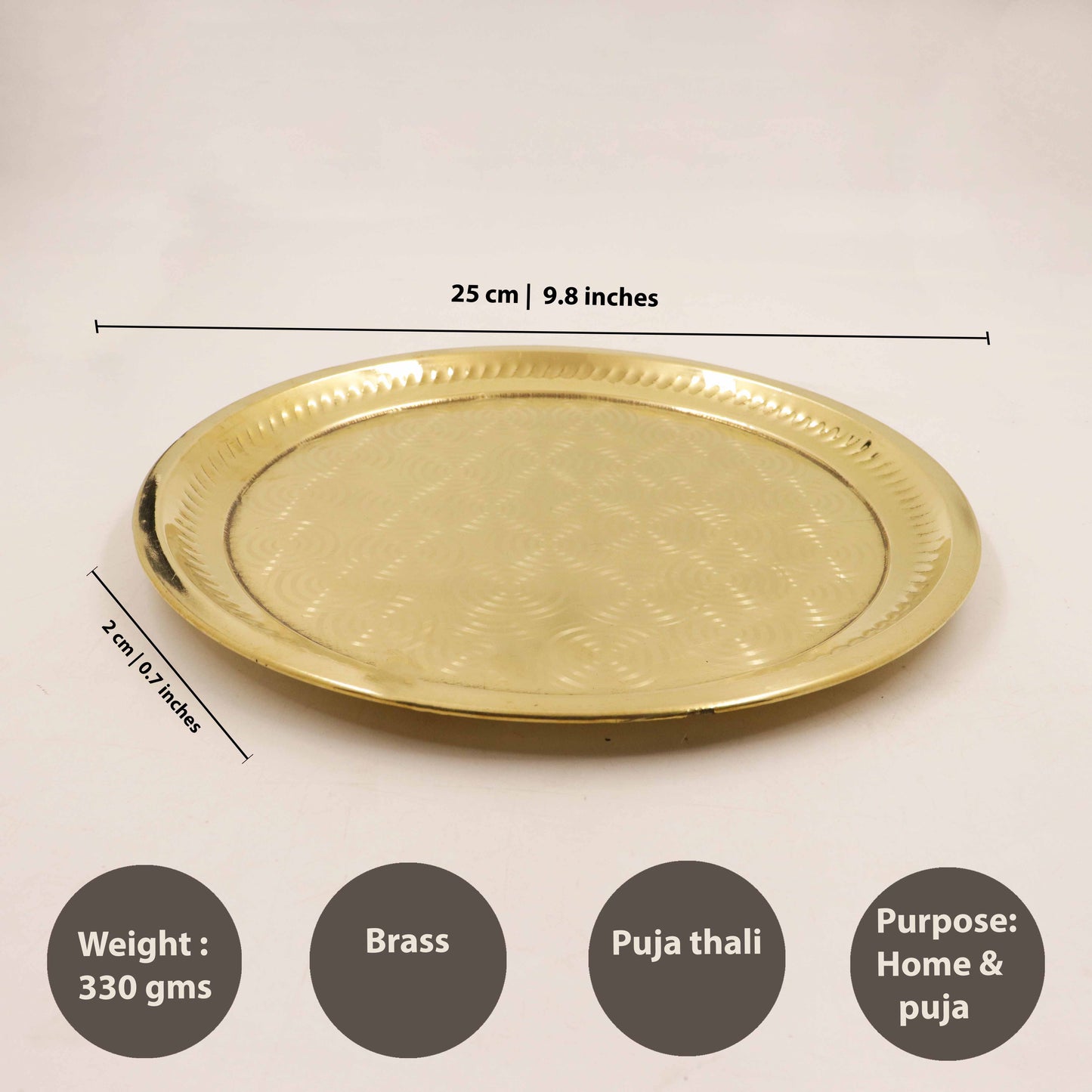 Brass Ring Thali Size-12 (Pital Gol Thali / Chakra Plate)