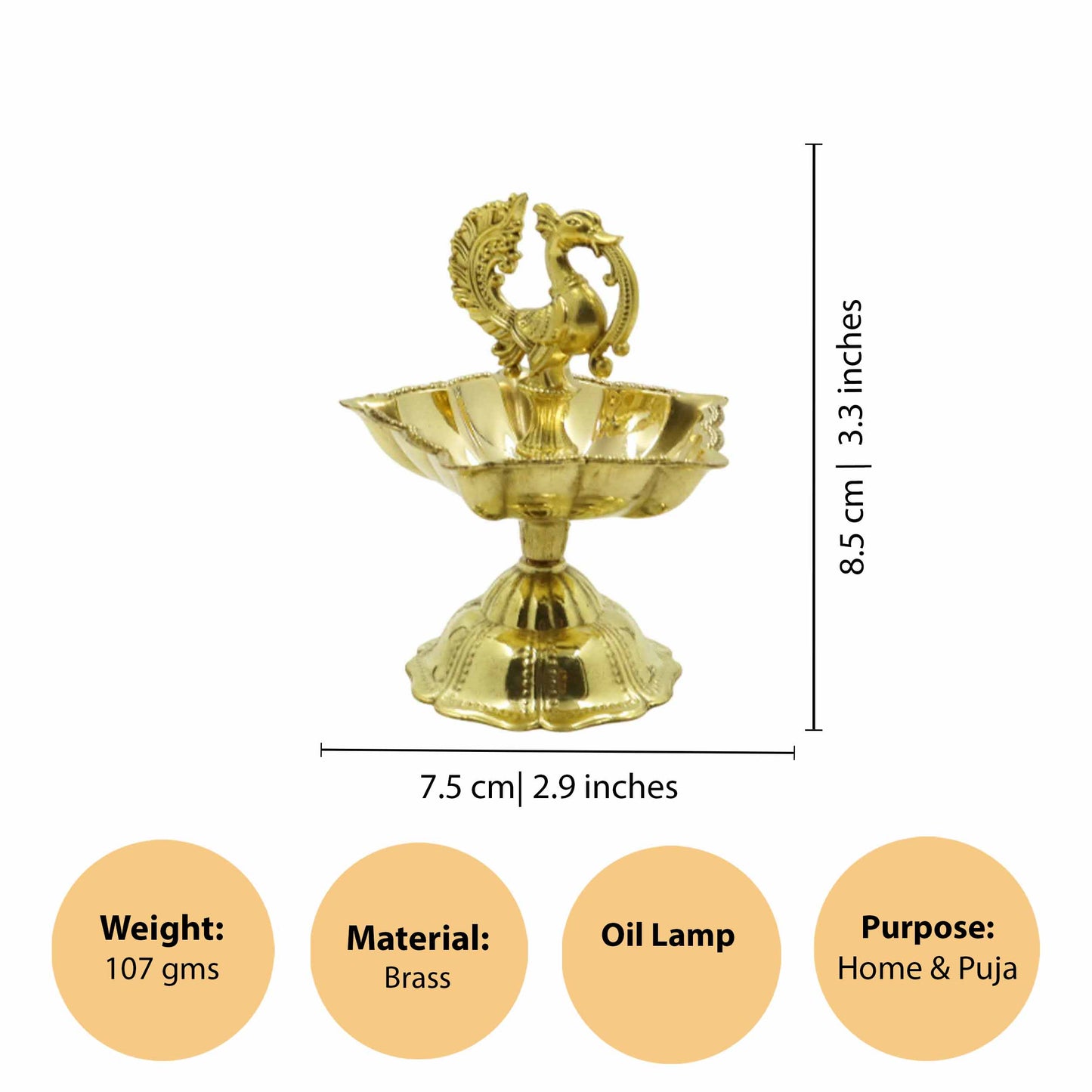 Brass Star Annam Diya Small