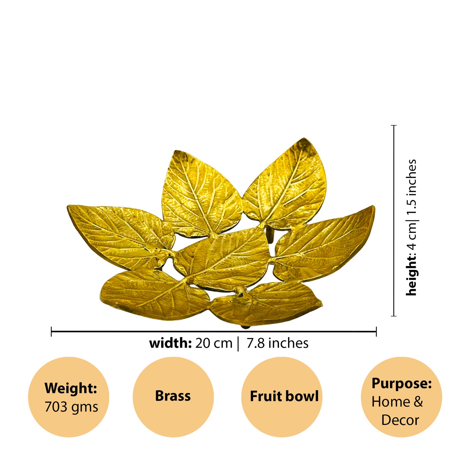 Brass Leaf Shape Fruit Bowl