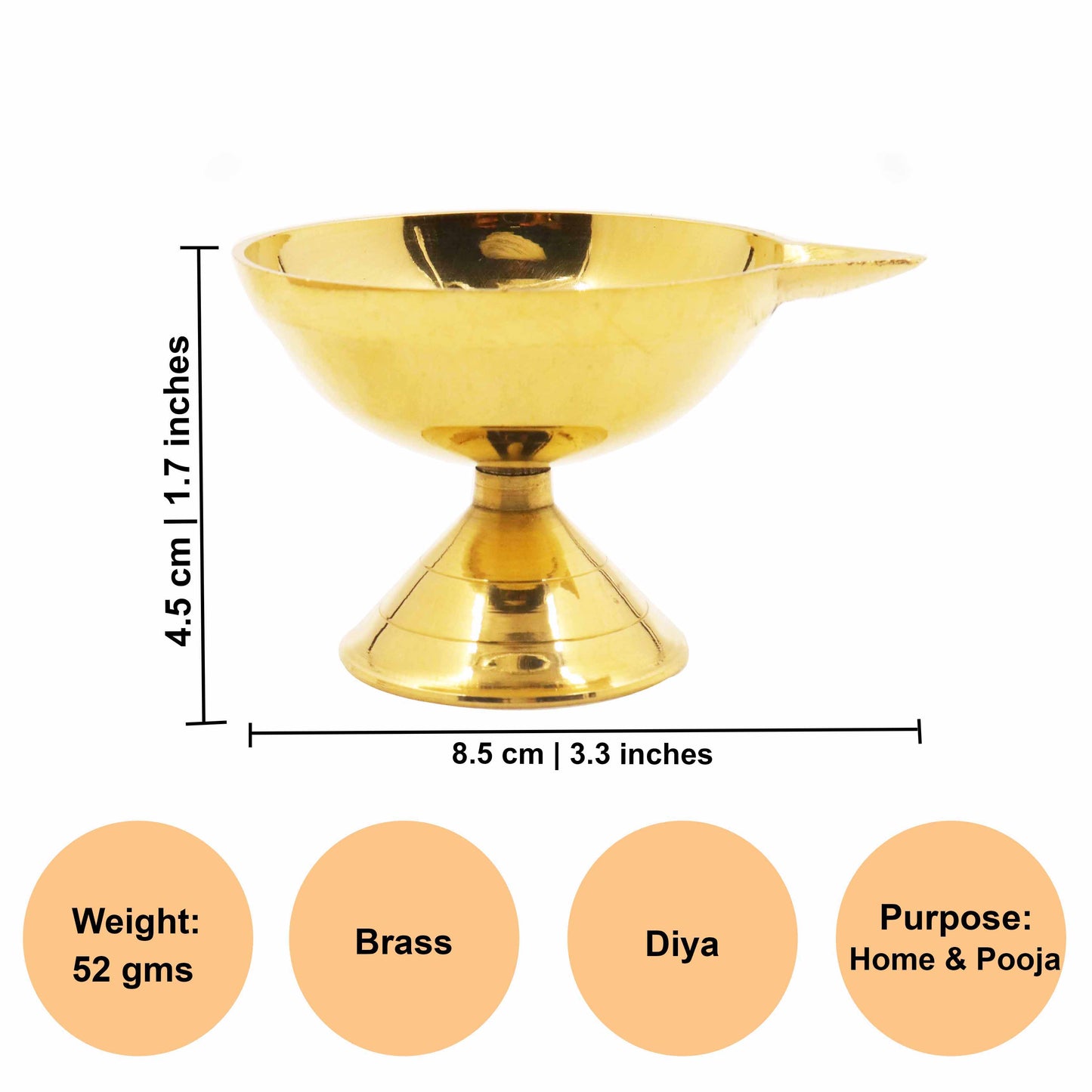 Brass Diya SSDA-Big (Pital Deepak SSDA Bada)