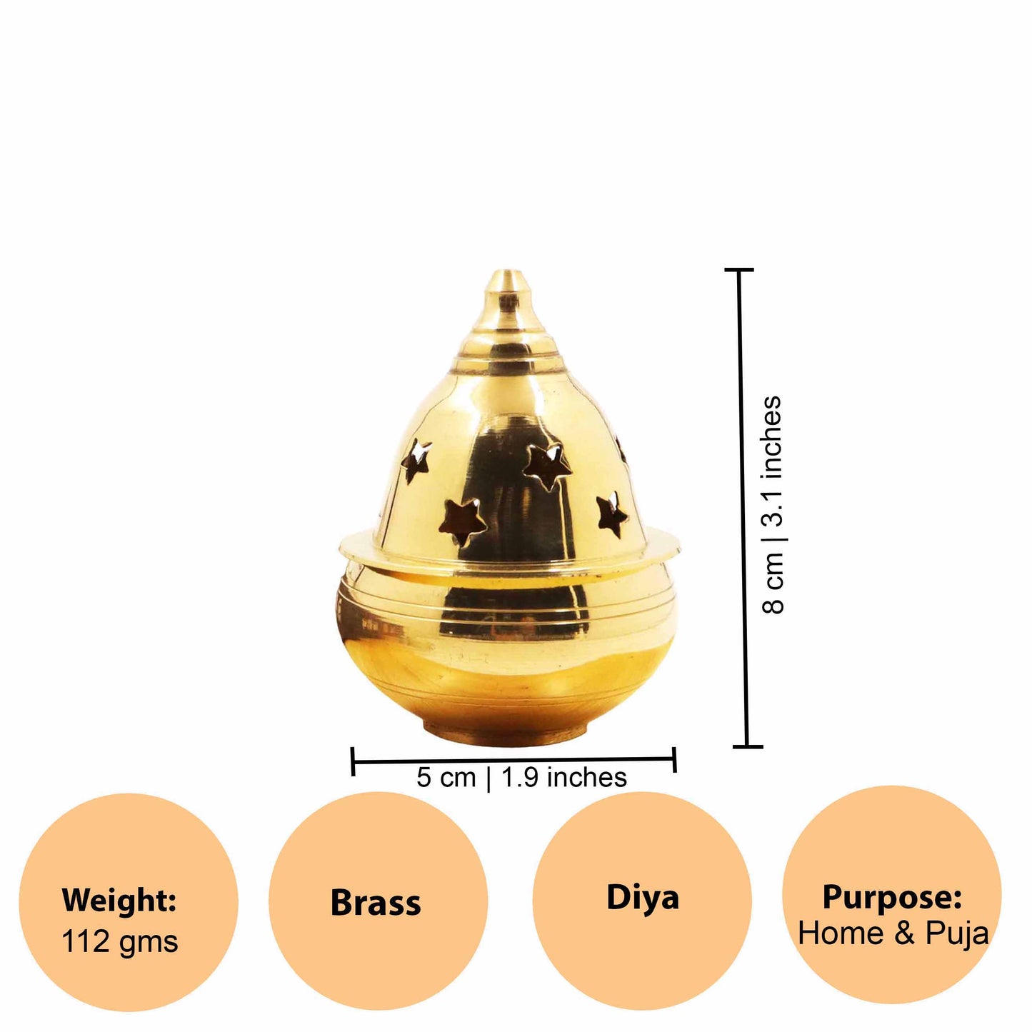 Brass Akhand Diya-Big (Pital Akhand Deepak Bada / Continuous Lamp)