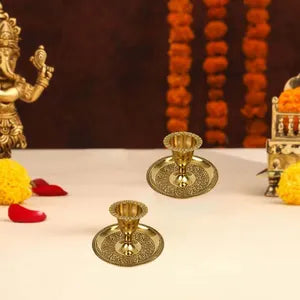 Brass Candle Holder Decorative Set