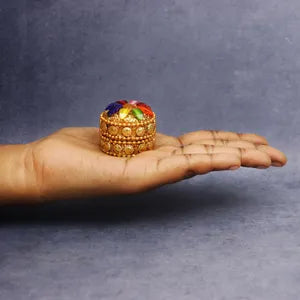 उपहार के लिए बहुरंगी कुमकुम बॉक्स- 2 का पैक