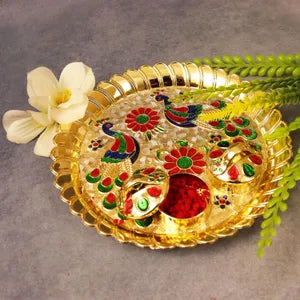 Double Peacock Haldi Plate
