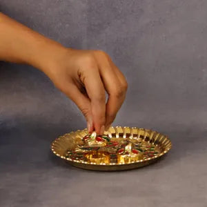 Double Peacock Haldi Plate