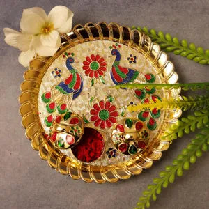 Double Peacock Haldi Plate