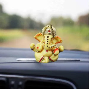 Medium Crown Ganesh Dashboard Idol