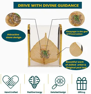 Small B-0 Ganesh Leaf Dashboard Idol