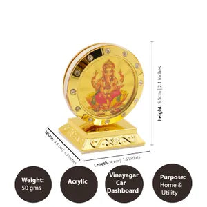 Round Ganesha Car Dashboard Idol