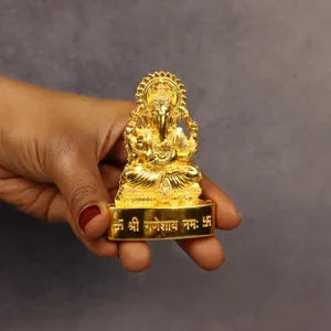 गोल्डन प्रीमियम प्लेटेड गणेश प्रतिमा