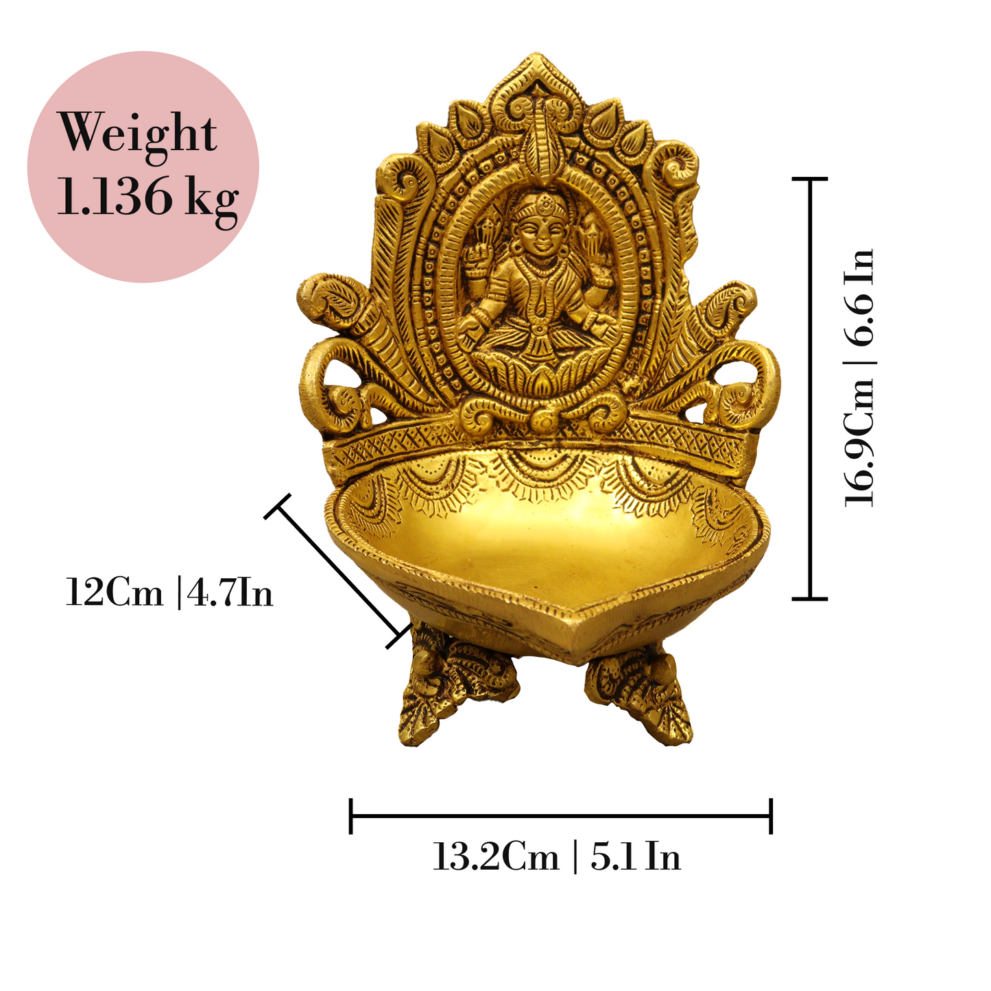 Antique Lakshmi Diya-1.145gm (Pital Prachin Laxmi Deepak)