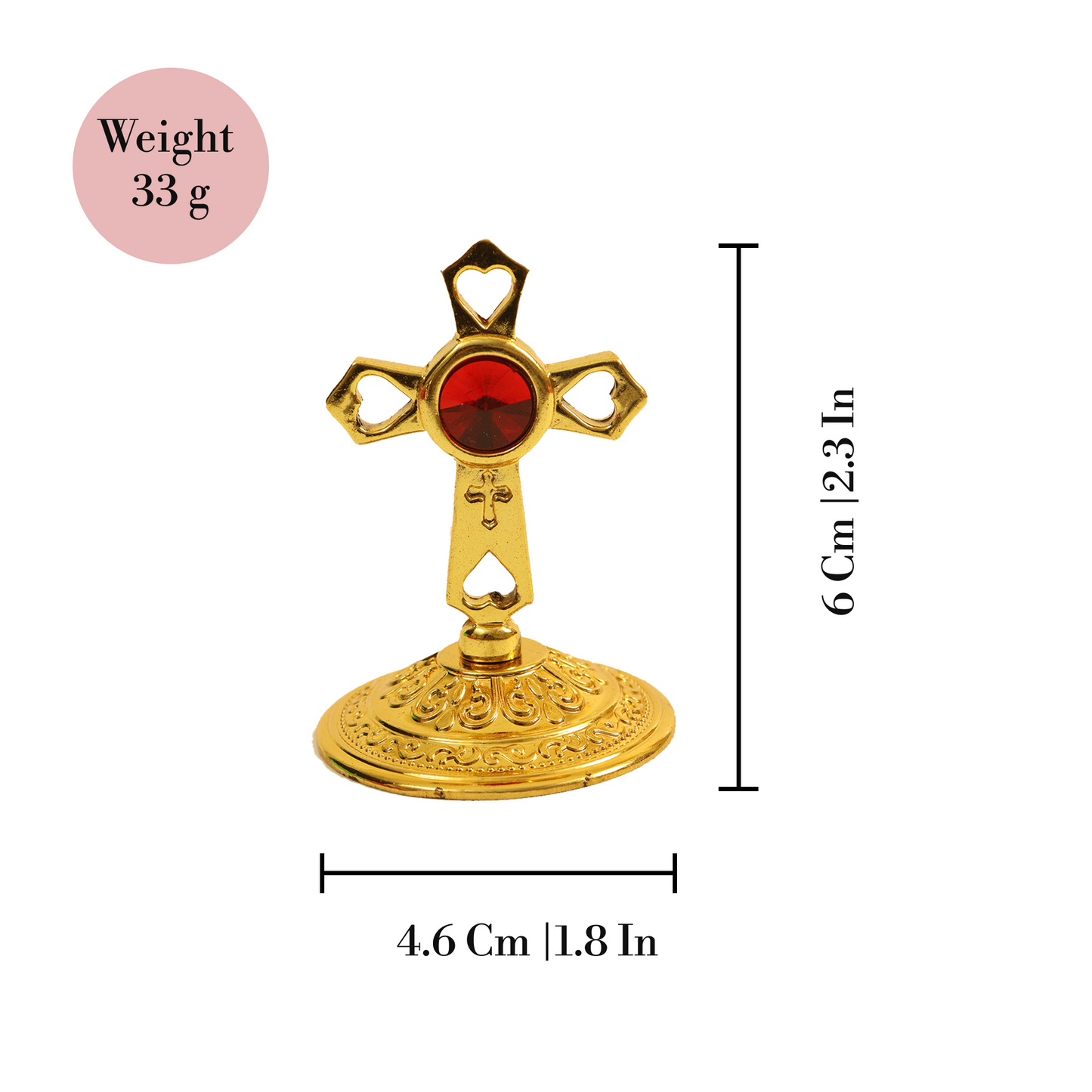 Car Dashboard Cross with Stone (Car Dashboard Cross Patthar)
