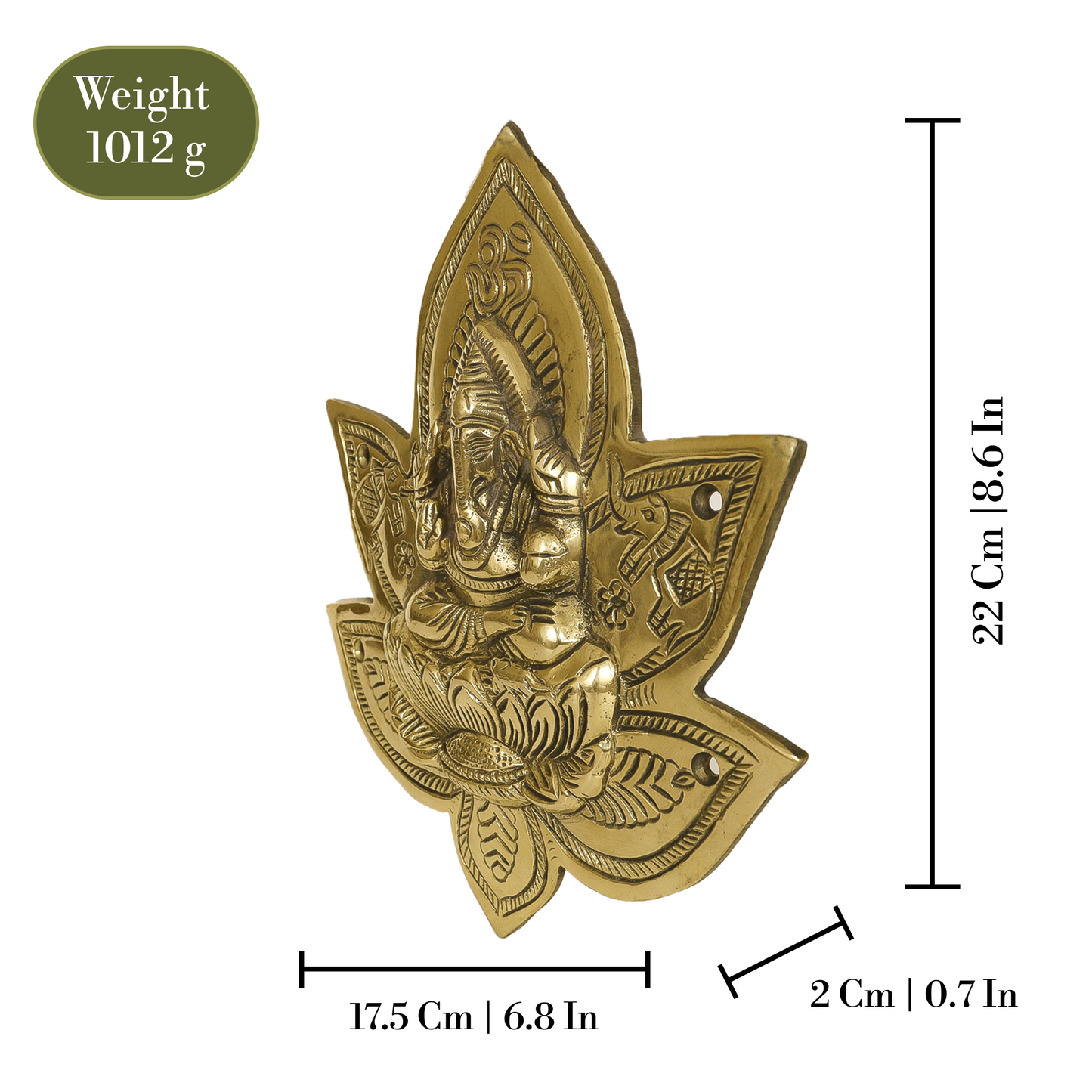 Brass Wall Hanging Ganesha -18cm