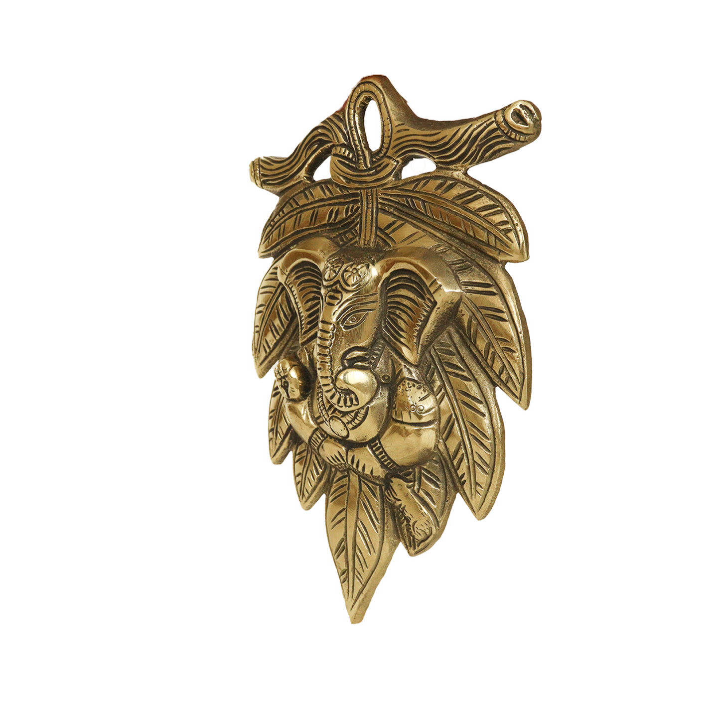 Brass Wall Hanging Ganesh Leaf