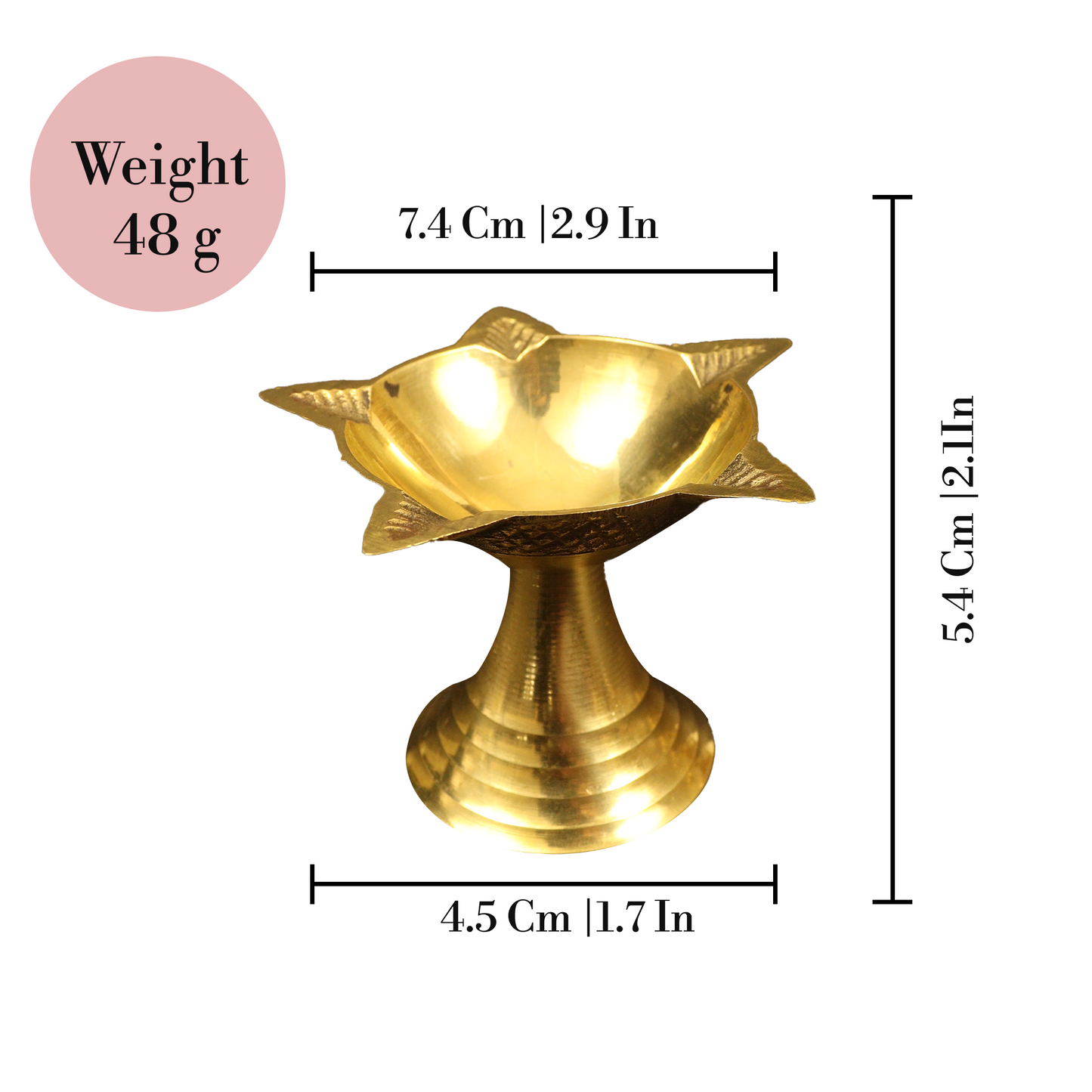 Brass Puna Deep Size-2 (Pital Pune Deepak)