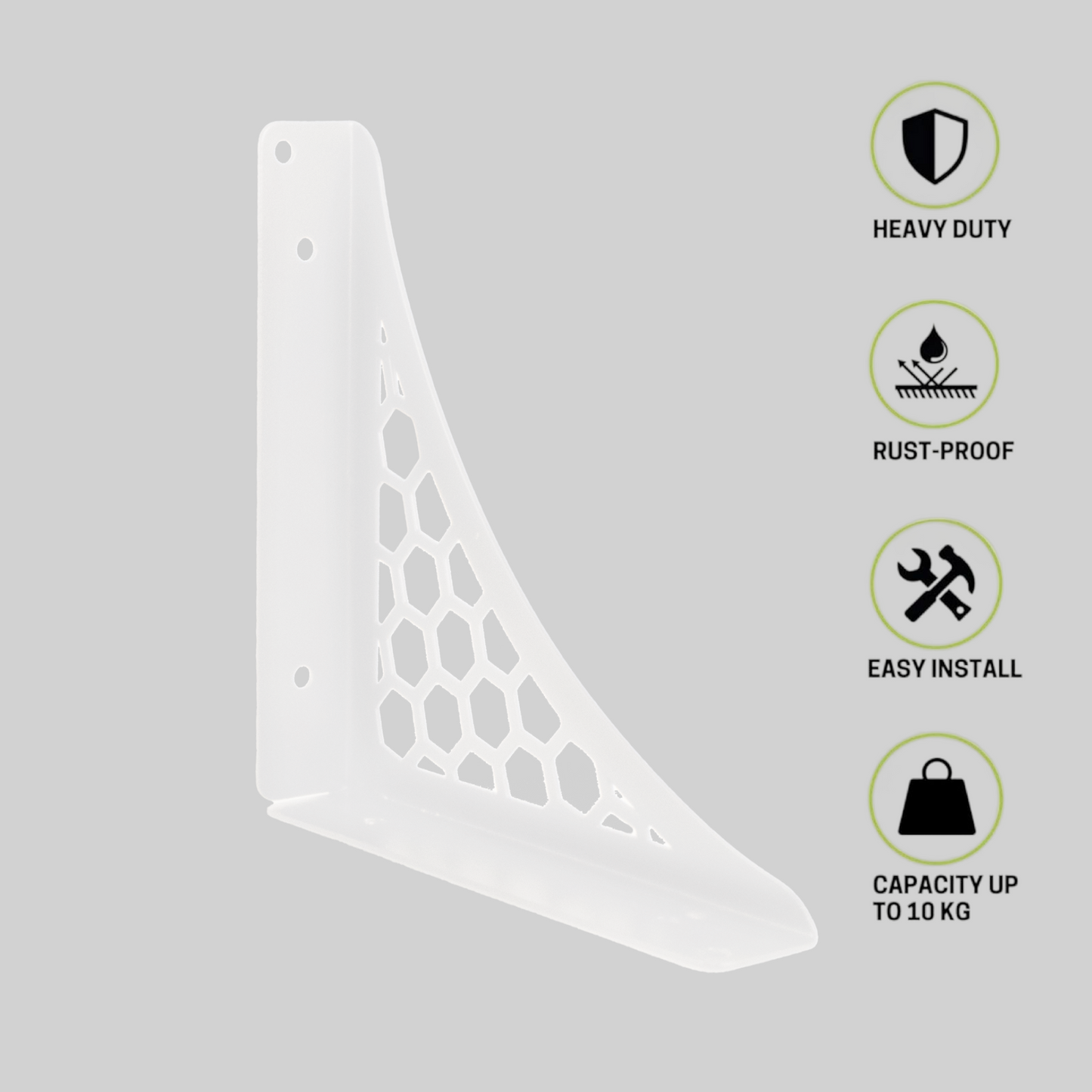 Wooden Pooja Shelf-Hexagon White (Lakdi Puja Shelf Safed)