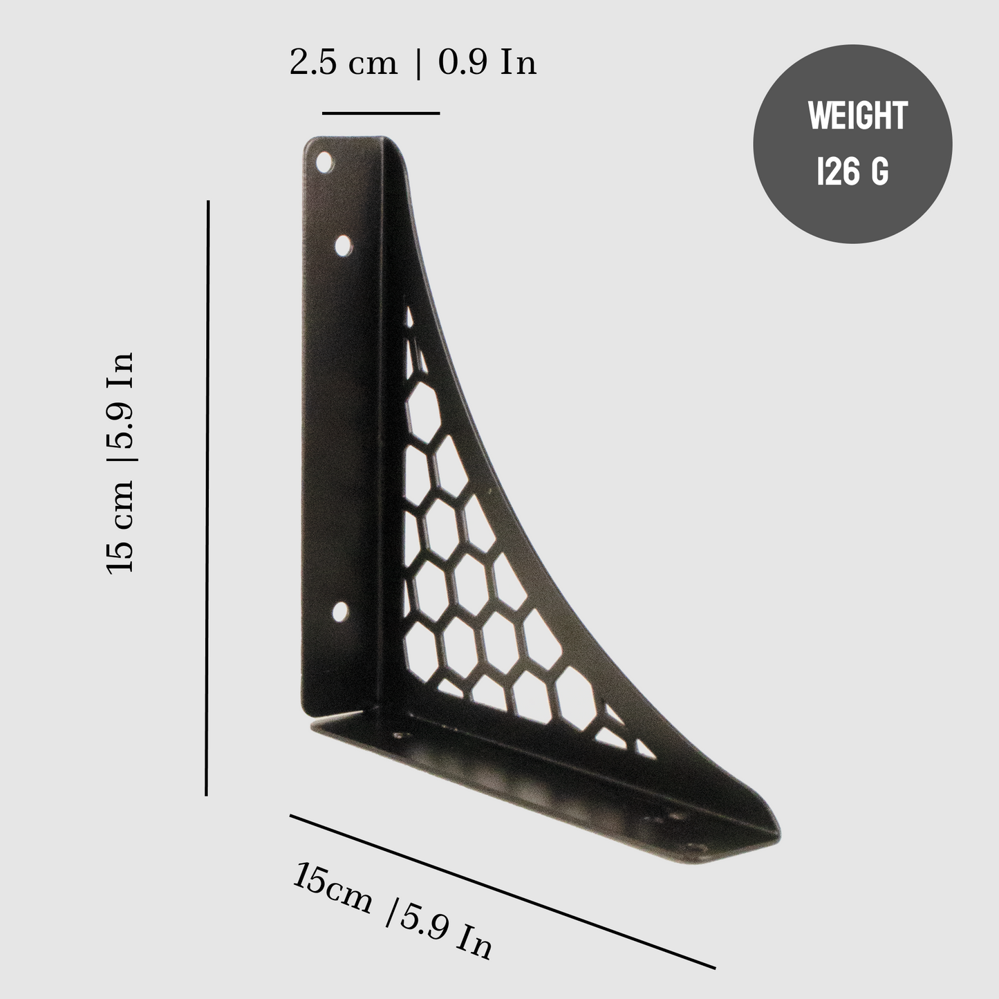 Wooden Pooja Shelf- Hexagon Black (Lakdi Puja Shelf Kala)