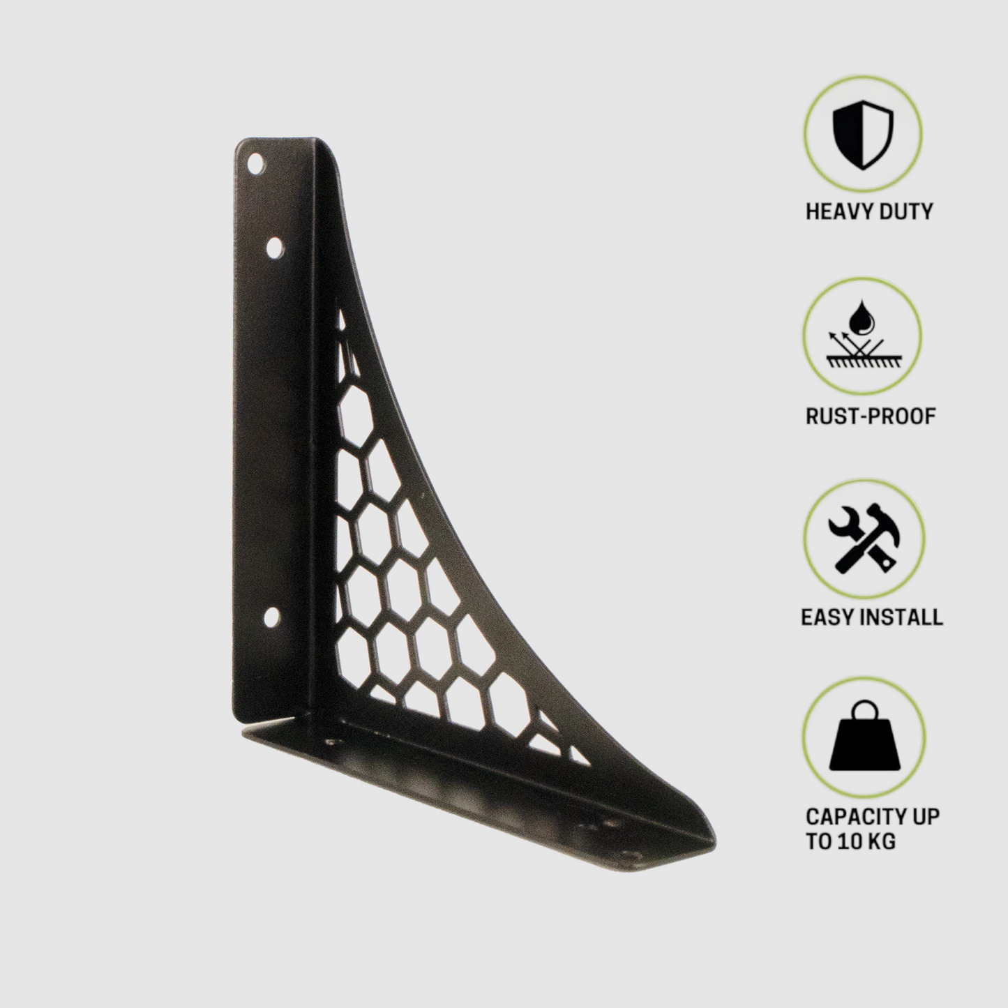 Wooden Pooja Shelf- Hexagon Black (Lakdi Puja Shelf Kala)