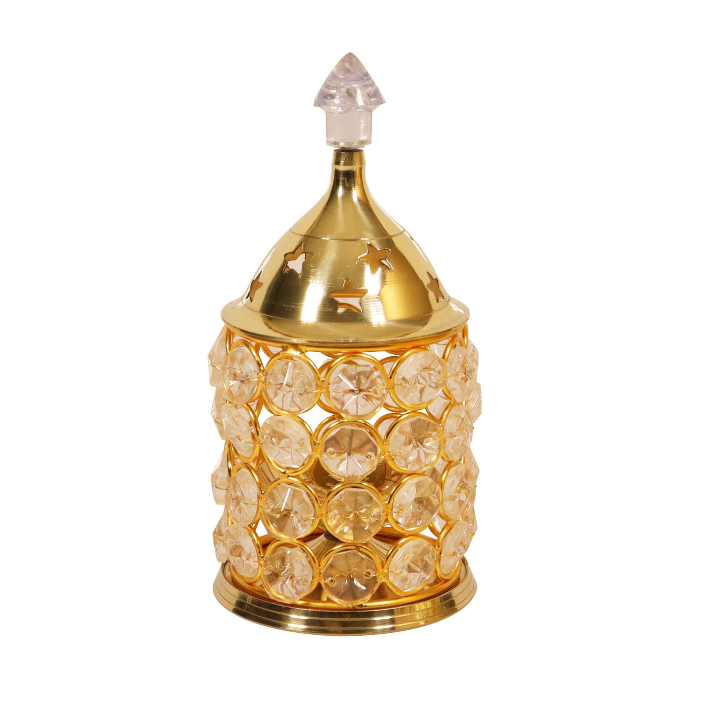 Brass Himalayan Crystal Deep (Piller No,2) (Pital Himalay Sphatik Deepak)
