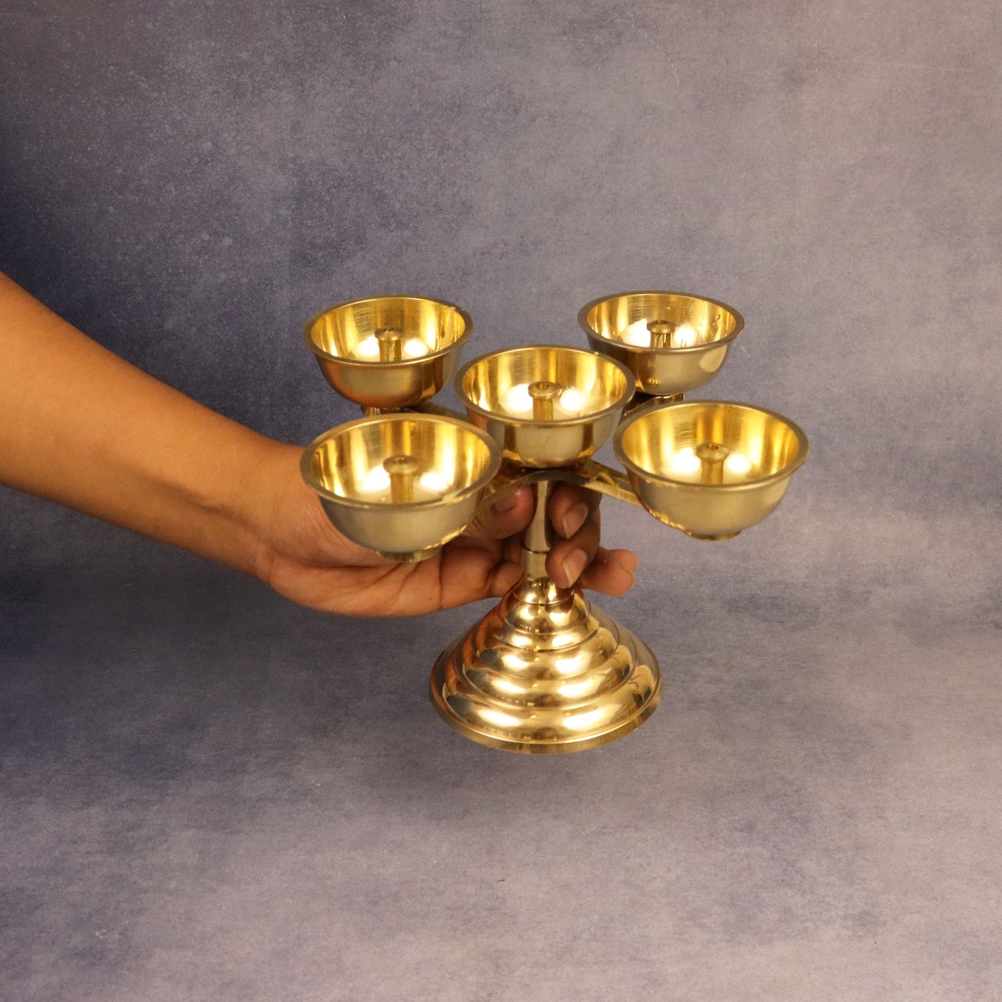 Pancha Pyali (Pancha Diya) (Pital Panch Katori Deepak)