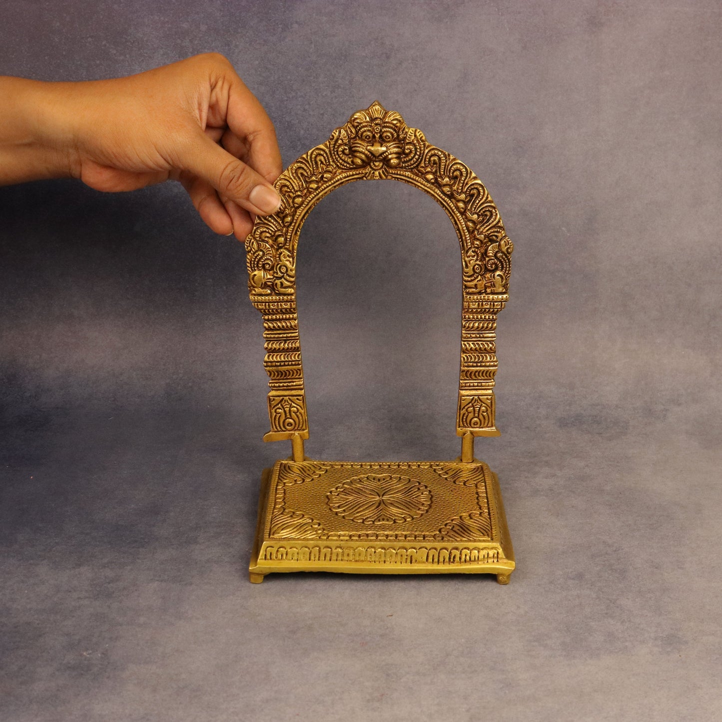Brass Prabhavali Frame with Stand (Pital Prabha Mandal)