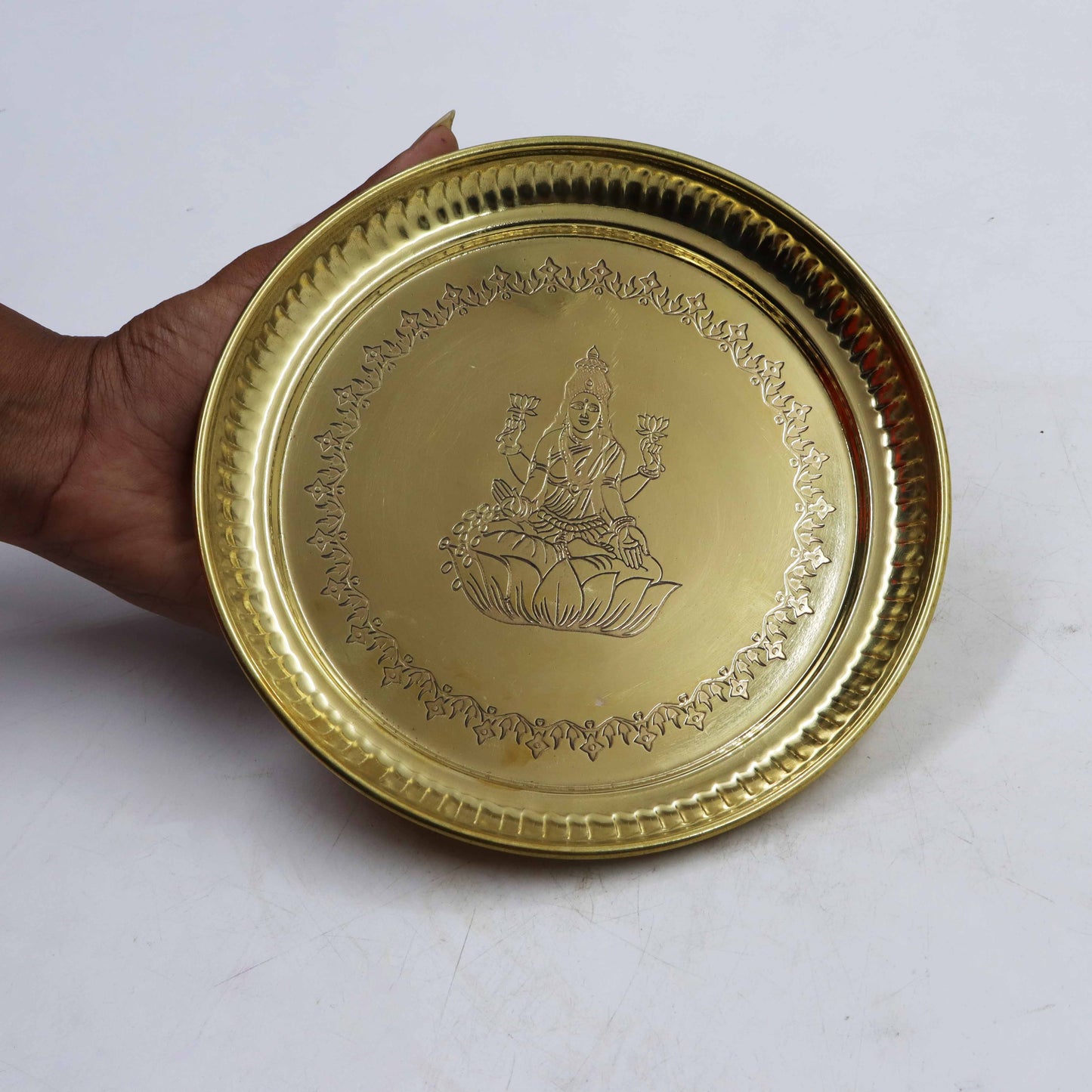Brass Lakshmi Itching Thali (Pital Devi Nakashi Thali)
