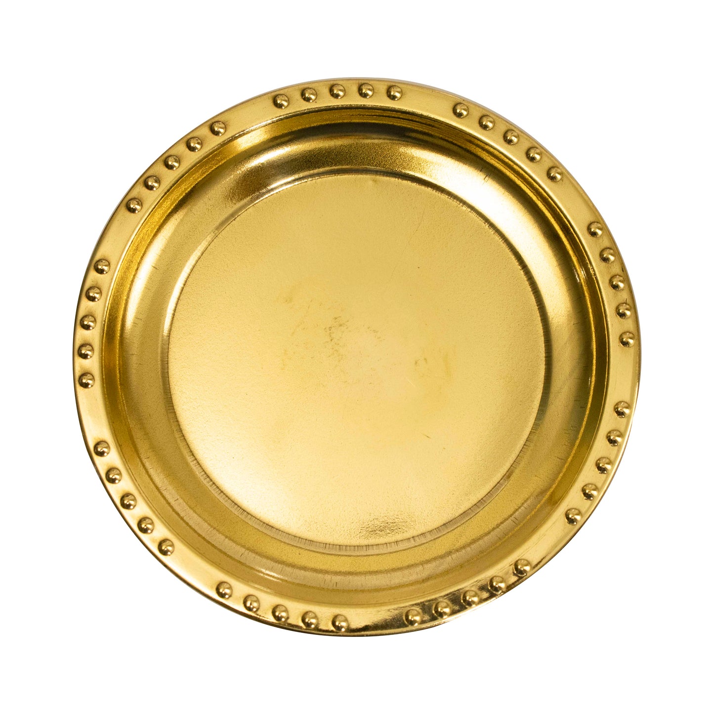 Brass Plain Dotted Thali (Pital Bindiya Design Plate)