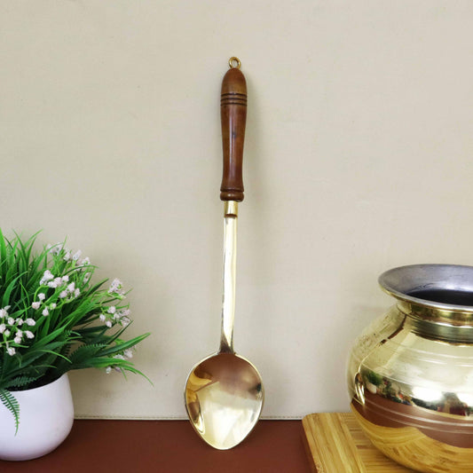 Brass Cutlary Wooden Handle-Rice Karandi