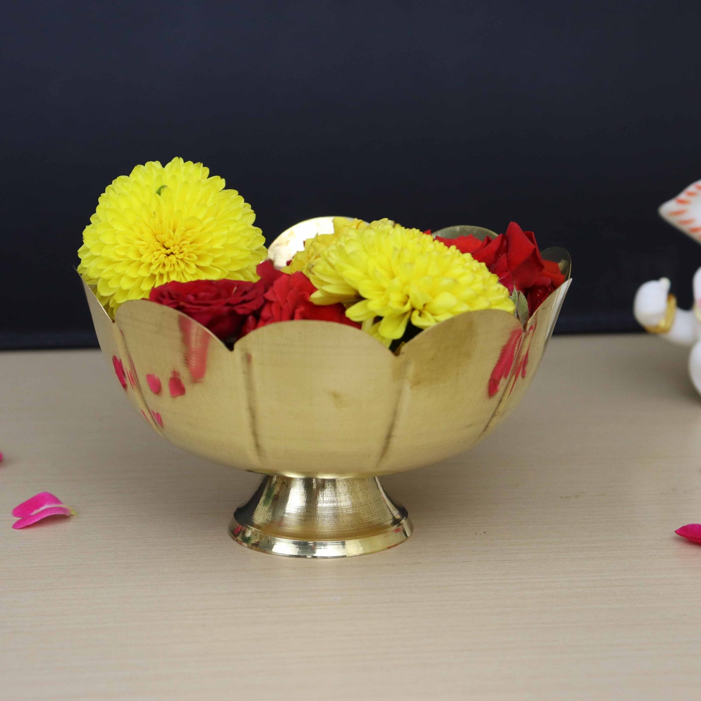 Brass Decorative Kamal Fruit Bowl