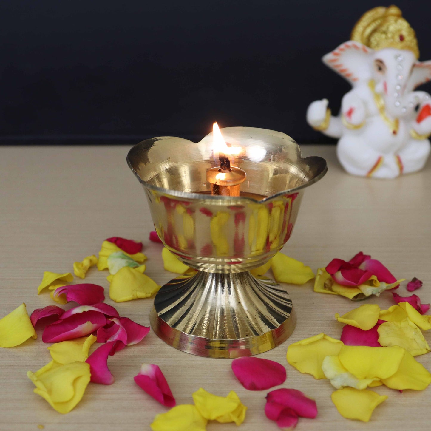 Brass Rose Pyali Diya (Pital Gulab Katori Deepak)