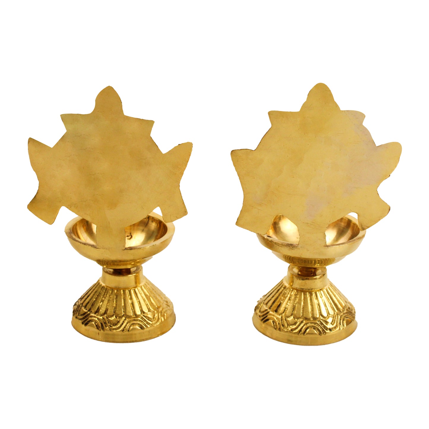 Brass Shanku Chakra Vilakku Set