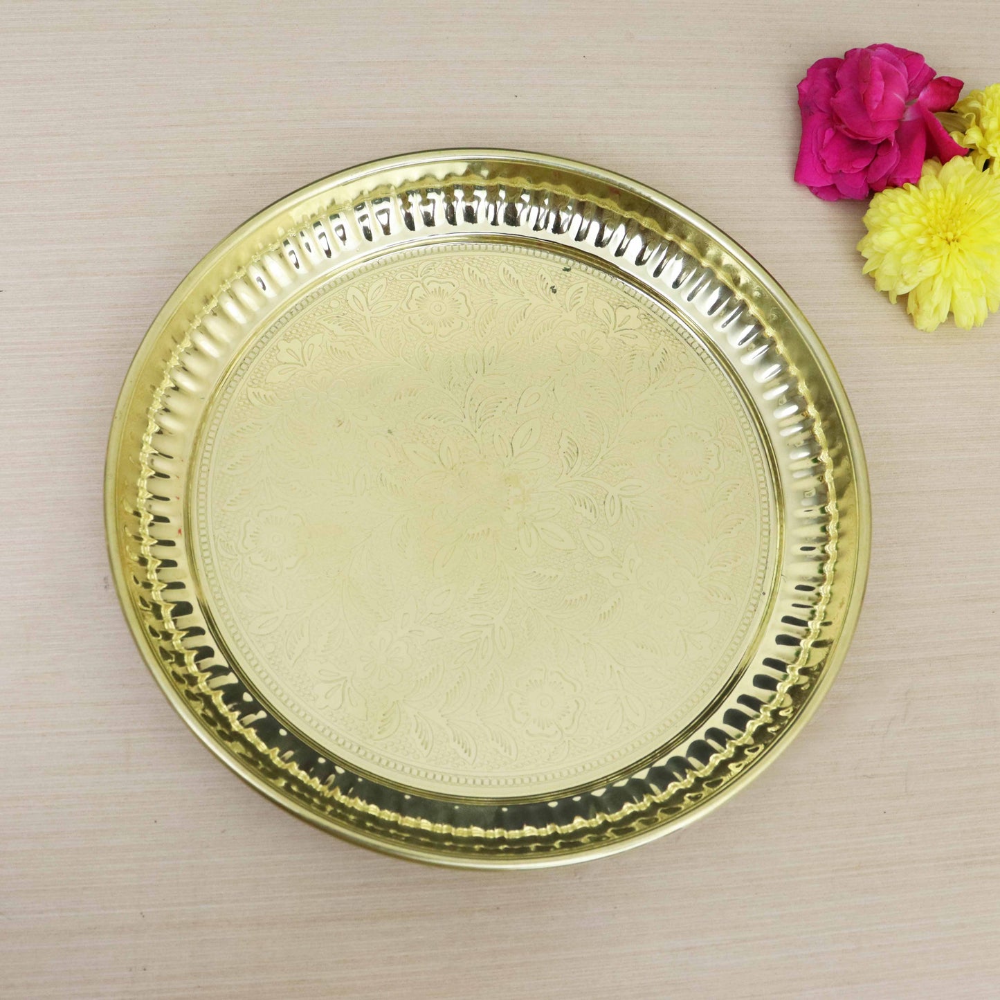 Brass Halwa Plate Size-8 (Pital Mithai Thali Chota)