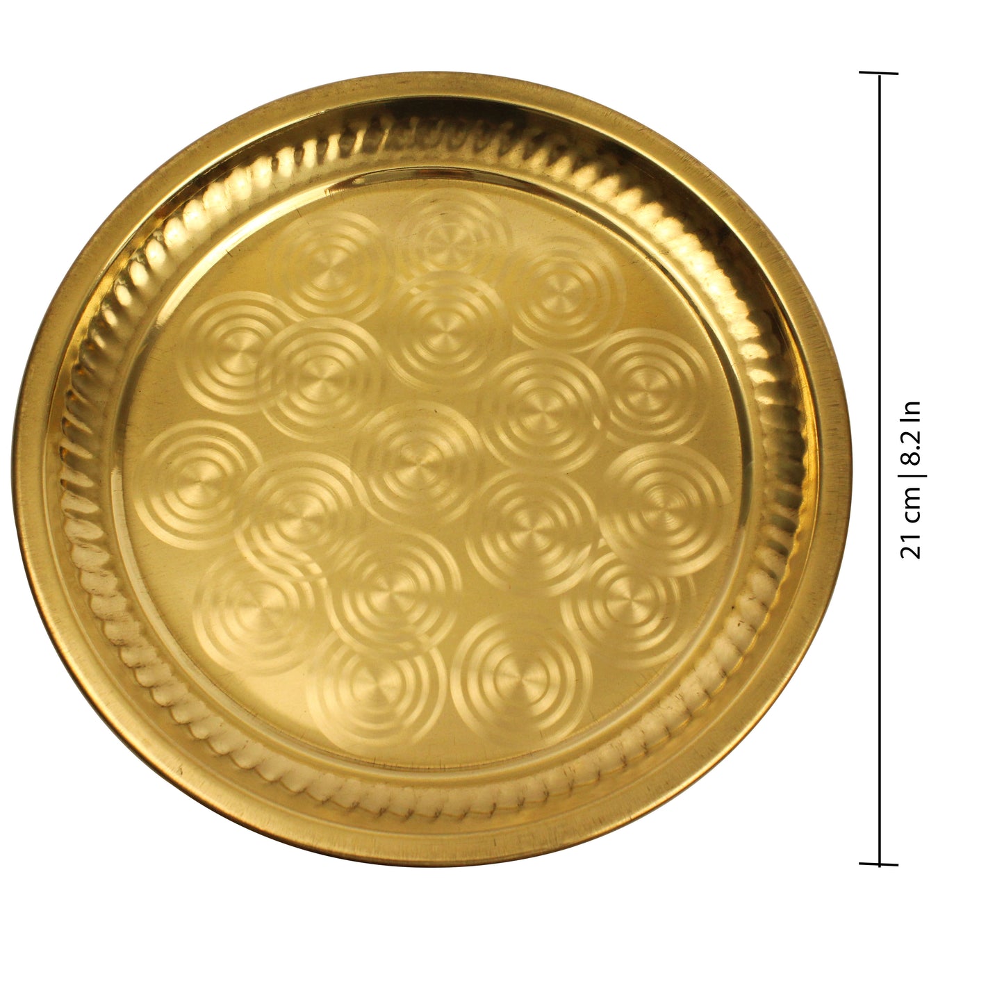 Brass Ring Design Thali for puja