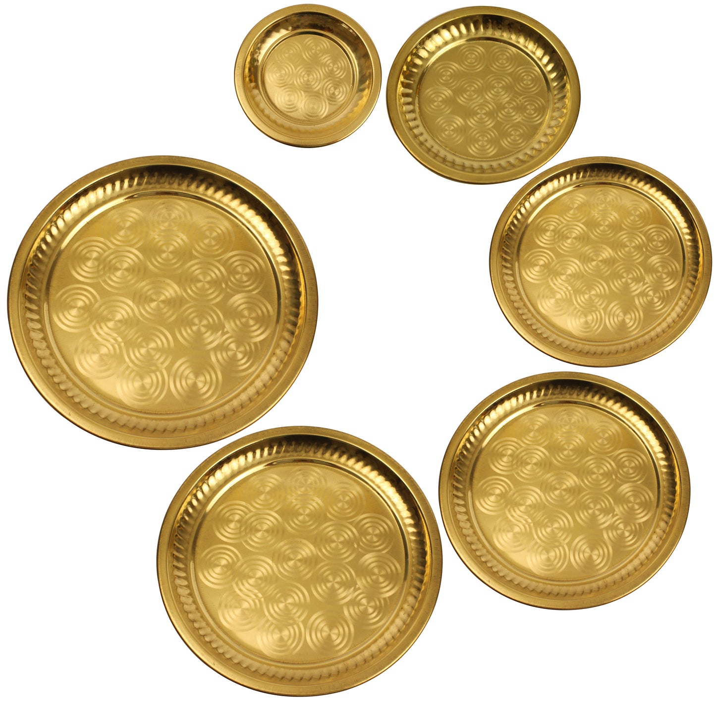 Brass Ring Design Thali for puja