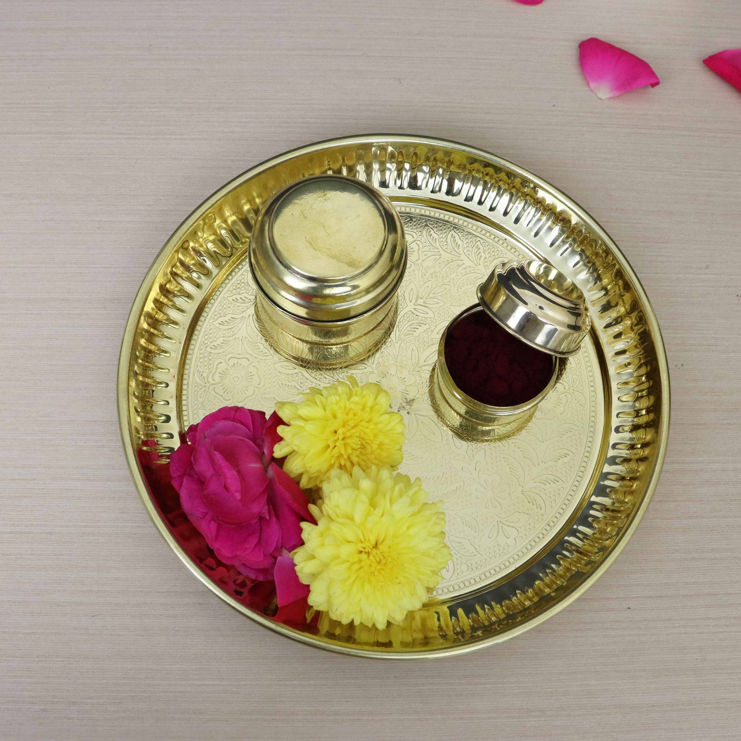 Brass Halwa Plate Size-8 (Pital Mithai Thali Chota)