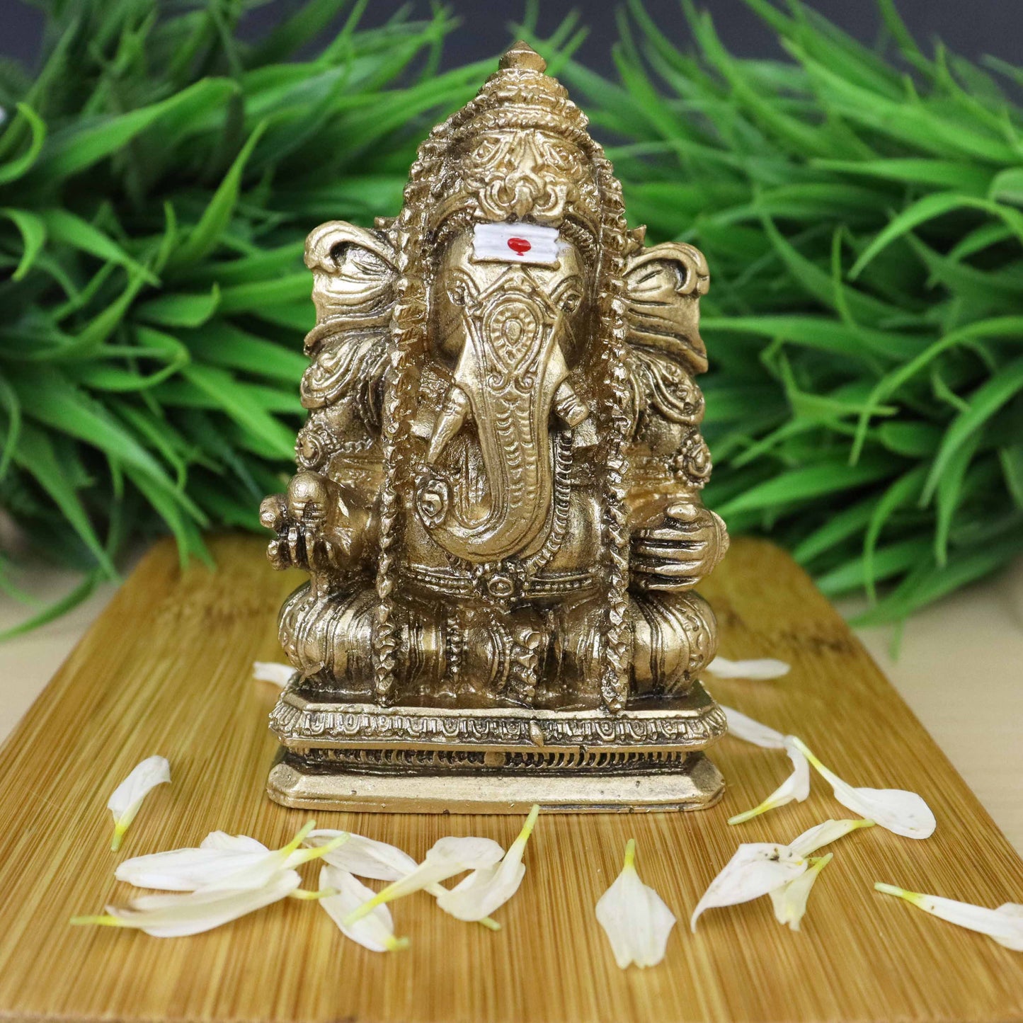 Fiber Resin vinayagar Gold 3' inch