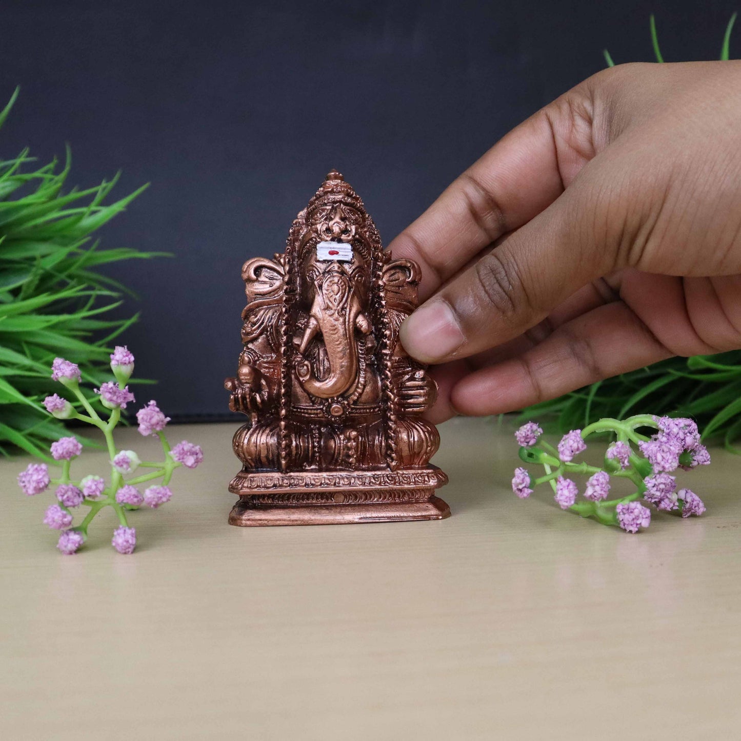 Fiber Resin vinayagar antik copper